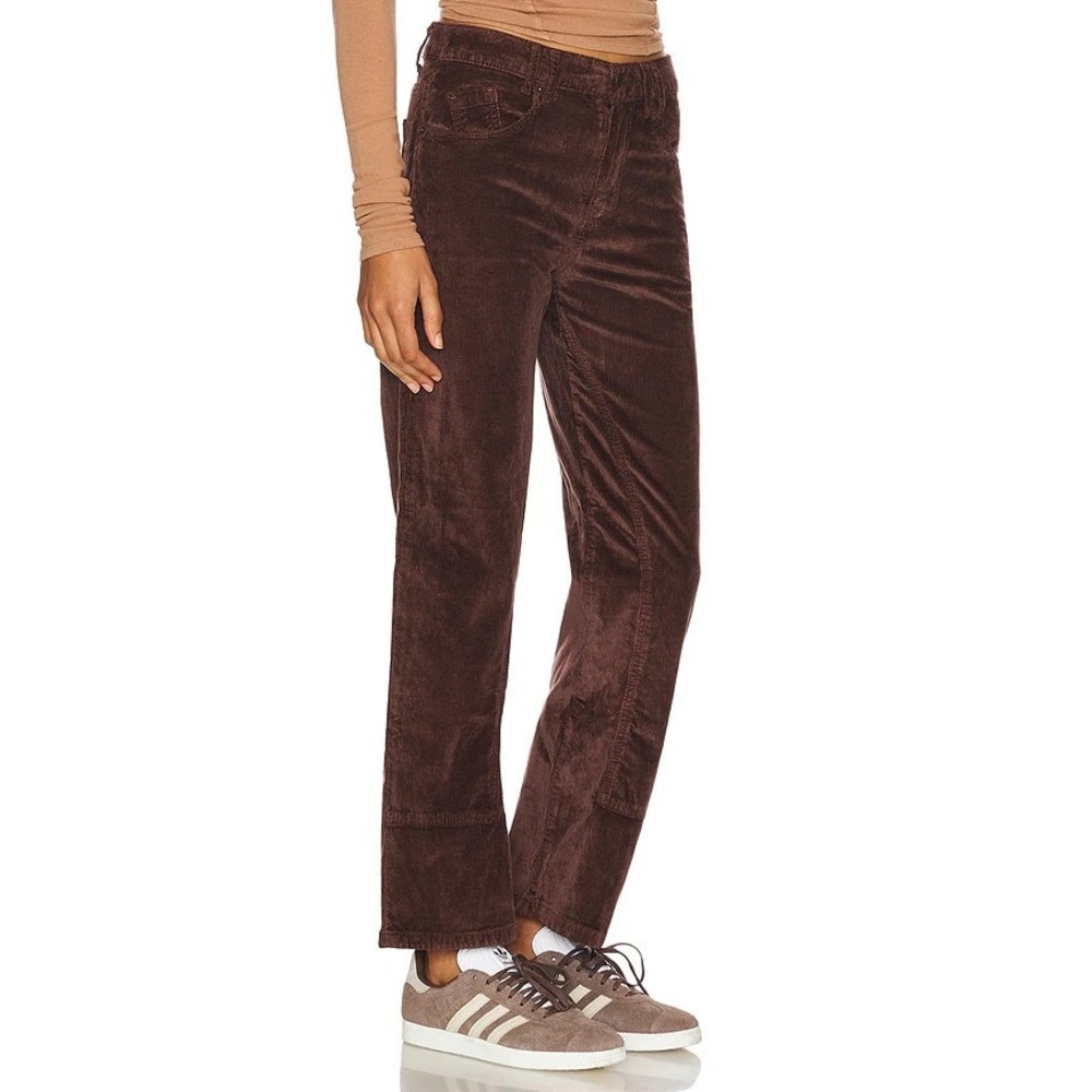 NWT We The Free Chocolate High Rise Risk Taker Cord Straight Leg Pants Size 24